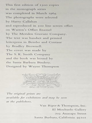 Photographs (Number One in a Monograph Series)