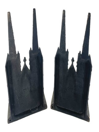 Pair of Cast Iron Bookends Depicting Lichfield Cathedral, c. 1930