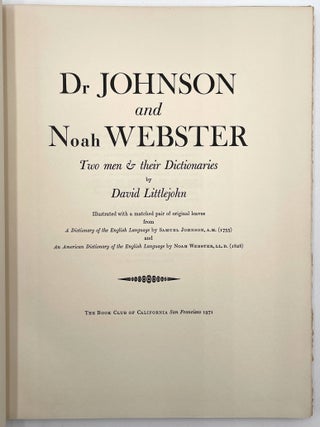 Dr Johnson and Noah Webster