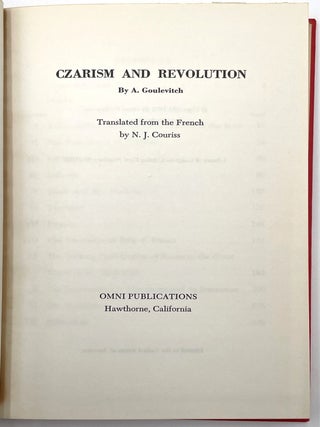 Czarism and Revolution