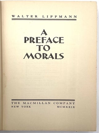 A Preface to Morals