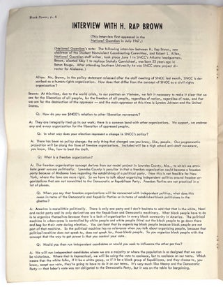 Black Power: SNCC Speaks for Itself