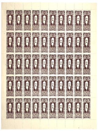 Item #2082 Uncut Sheet of Stamps from French Indochina Depicting Pierre Paquier, c. 1944. Philately