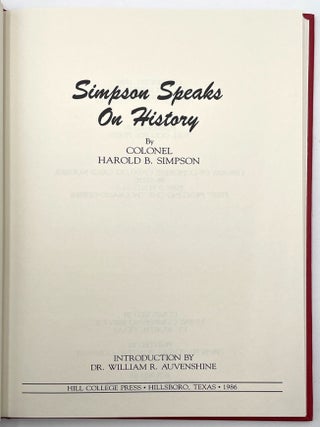 Simpson Speaks on History