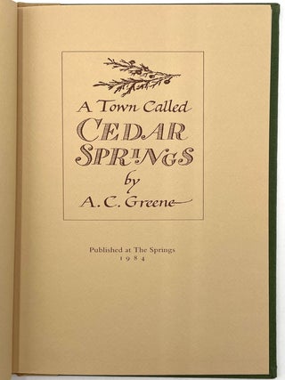 A Town Called Cedar Springs