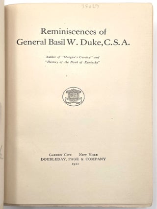 Reminiscences of General Basil W. Duke