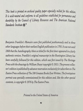The Autobiography of Benjamin Franklin