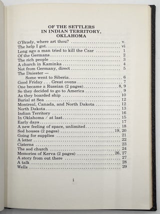 The German Settlers of Indian Territory, Oklahoma