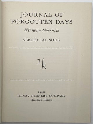 Journal of Forgotten Days