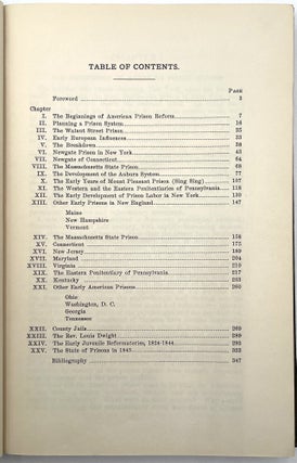 The Development of American Prisons and Prison Customs 1776-1845