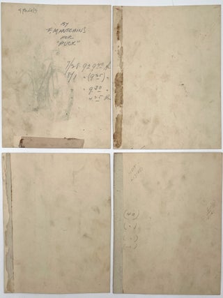 Group of Four Original Cartoon Panels for Puck Magazine, circa 1894