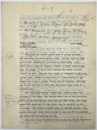 Original “Junior Partner” Typescript, Fantastic Stories, Sept., 1962
