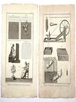 Group of Six Plates Depicting Weaving/Looming Techniques for Tapestries/Turkish Rugs