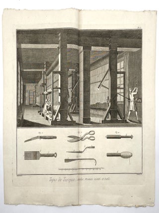 Group of Six Plates Depicting Weaving/Looming Techniques for Tapestries/Turkish Rugs