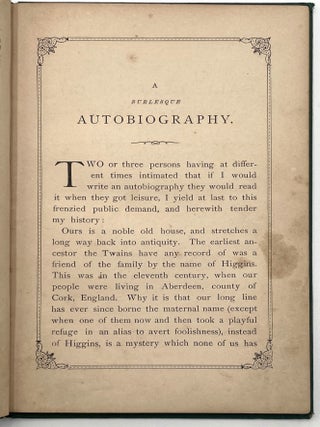 Mark Twain's (Burlesque) Autobiography and First Romance