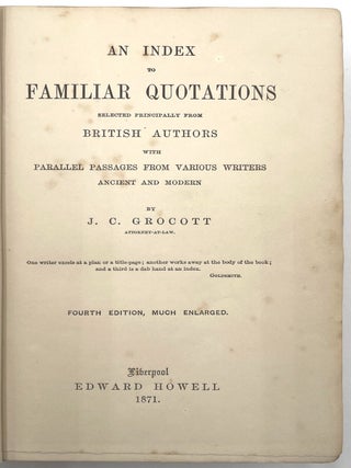 An Index to Familiar Quotations