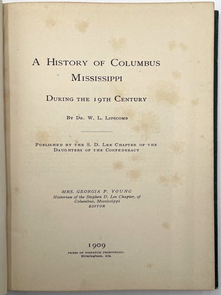 A History of Columbus Mississippi