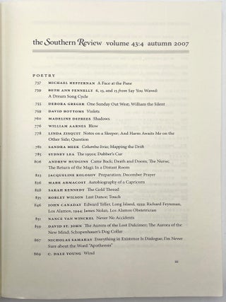 The Southern Review, Vol. 43 No. 4 Autumn, 2007