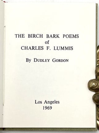 The Birch Bark Poems of Charles F. Lummis