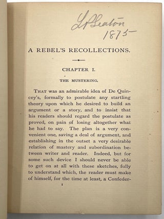 A Rebel's Recollections