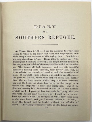 Diary of a Southern Refugee, During the War