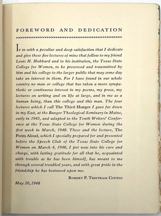 The Third Hunger & the Poem Aloud