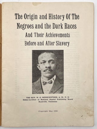 The Origin and History of the Negroes