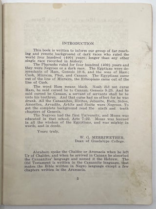 The Origin and History of the Negroes