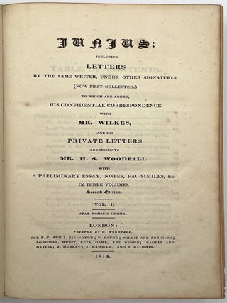 Letters of Junius, 3 Vols.