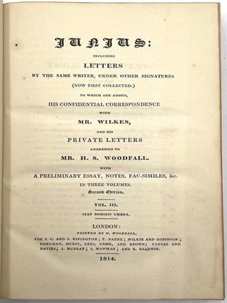 Letters of Junius, 3 Vols.