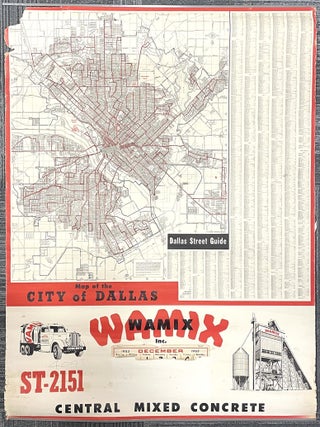 Item #2956 Promotional Calendar and Dallas Area Street Guide Map, 1953. TX Dallas