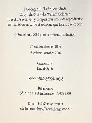 Princess Bride (French Translation)