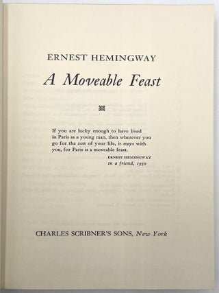 A Moveable Feast