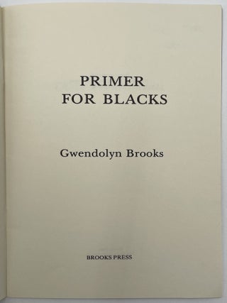 Primer for Blacks [Inscribed]