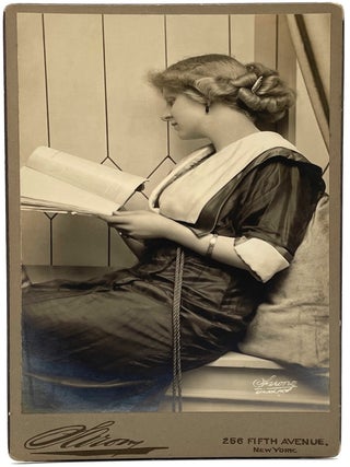 Item #3098 Studio Portrait Depicting Woman Reading. Napoleon Sarony