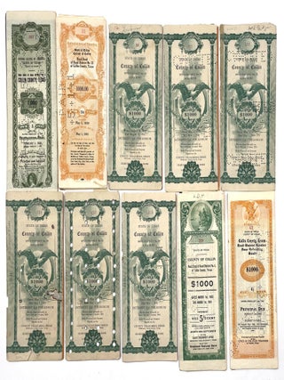 Item #3118 Group of 10 Road Bond Certificates for Collin County, TX (1914 – 1935). Texas State...