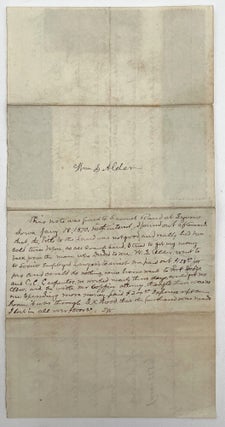 Manuscript Promissory Note for Fraudulent Land Sale, dated June 11, 1869