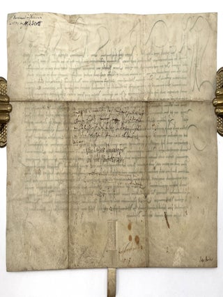 16th Century Manuscript Document on Vellum with Large Wax Seal, dated 1518