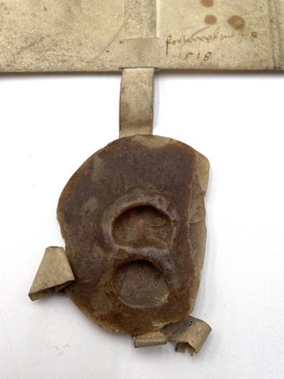 16th Century Manuscript Document on Vellum with Large Wax Seal, dated 1518