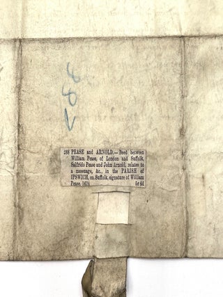 17th Century Manuscript Ipswich Deed on Vellum, 1614
