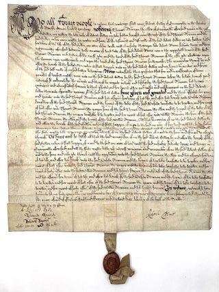 Item #3122 17th Century Manuscript Hunsworth Deed on Vellum, 1634. Reign of Charles I