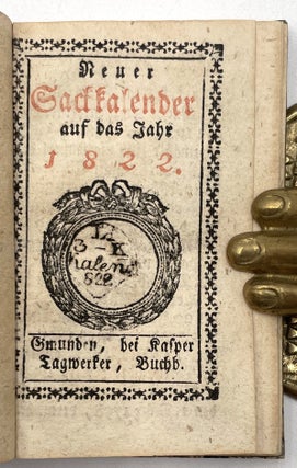 Item #3132 Neuer Sackkalender Auf das Jahr 1822. Pocket Calendar