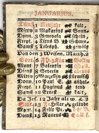 Neuer Sackkalender Auf das Jahr 1822
