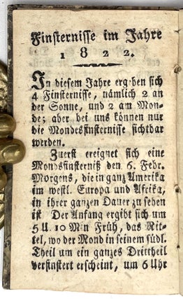 Neuer Sackkalender Auf das Jahr 1822