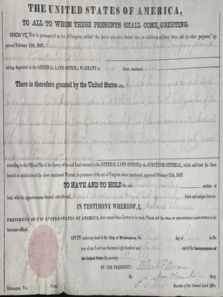 Partially Printed Document signed as President