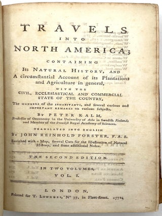 Travels into North America, 2 Vols.