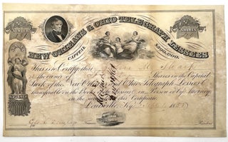 Item #3205 New Orleans & Ohio Telegraph Lessees Stock Certificate, Sept. 1, 1858 [Signed by...