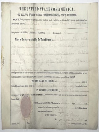 Item #3217 Partially Printed Document signed as President. Millard Fillmore