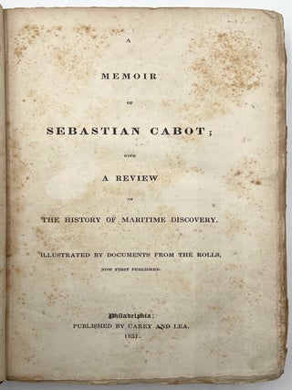 A Memoir of Sebastion Cabot [First Edition]