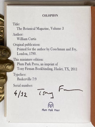 The Botanical Magazine, Vols. 1 &ndash; 8 [Miniature Books]